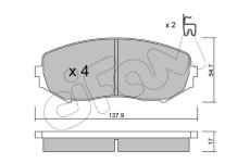 Sada brzdových destiček, kotoučová brzda CIFAM 822-766-0