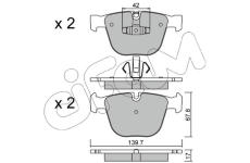 Sada brzdových platničiek kotúčovej brzdy CIFAM 822-773-6