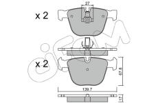 Sada brzdových platničiek kotúčovej brzdy CIFAM 822-773-9