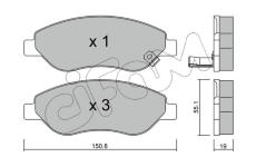 Sada brzdových platničiek kotúčovej brzdy CIFAM 822-777-0