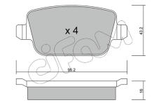 Sada brzdových destiček, kotoučová brzda CIFAM 822-780-0