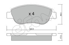 Sada brzdových destiček, kotoučová brzda CIFAM 822-781-0