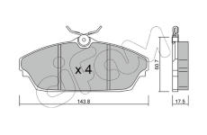 Sada brzdových destiček, kotoučová brzda CIFAM 822-782-0