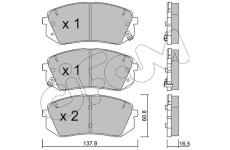 Sada brzdových destiček, kotoučová brzda CIFAM 822-783-0