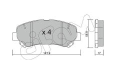 Sada brzdových platničiek kotúčovej brzdy CIFAM 822-792-0