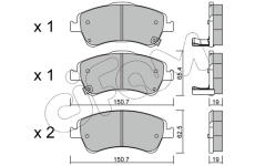 Sada brzdových destiček, kotoučová brzda CIFAM 822-795-0