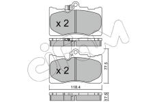 Sada brzdových destiček, kotoučová brzda CIFAM 822-799-0
