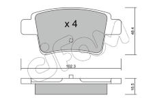 Sada brzdových destiček, kotoučová brzda CIFAM 822-801-0