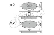 Sada brzdových destiček, kotoučová brzda CIFAM 822-802-0