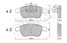 Sada brzdových destiček, kotoučová brzda CIFAM 822-803-2