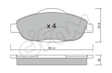 Sada brzdových destiček, kotoučová brzda CIFAM 822-804-0
