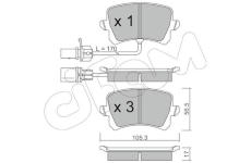 Sada brzdových destiček, kotoučová brzda CIFAM 822-806-1