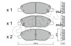 Sada brzdových destiček, kotoučová brzda CIFAM 822-811-0