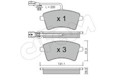 Sada brzdových destiček, kotoučová brzda CIFAM 822-812-1