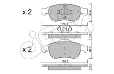Sada brzdových destiček, kotoučová brzda CIFAM 822-817-0