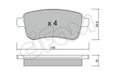 Sada brzdových destiček, kotoučová brzda CIFAM 822-818-0