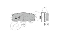 Sada brzdových platničiek kotúčovej brzdy CIFAM 822-822-0
