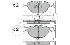 Sada brzdových destiček, kotoučová brzda CIFAM 822-830-0