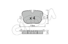 Sada brzdových destiček, kotoučová brzda CIFAM 822-837-0