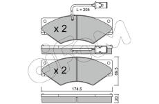 Sada brzdových destiček, kotoučová brzda CIFAM 822-849-0