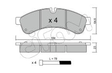 Sada brzdových destiček, kotoučová brzda CIFAM 822-851-0