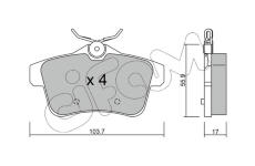 Sada brzdových platničiek kotúčovej brzdy CIFAM 822-855-0