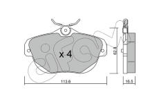 Sada brzdových destiček, kotoučová brzda CIFAM 822-856-0
