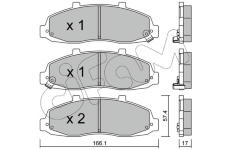 Sada brzdových destiček, kotoučová brzda CIFAM 822-857-0