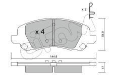 Sada brzdových destiček, kotoučová brzda CIFAM 822-861-0