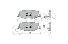 Sada brzdových destiček, kotoučová brzda CIFAM 822-863-0