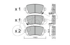 Sada brzdových platničiek kotúčovej brzdy CIFAM 822-864-0