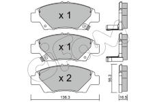 Sada brzdových destiček, kotoučová brzda CIFAM 822-865-0