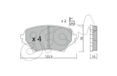 Sada brzdových destiček, kotoučová brzda CIFAM 822-870-0