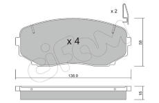 Sada brzdových destiček, kotoučová brzda CIFAM 822-872-1