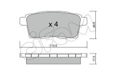 Sada brzdových destiček, kotoučová brzda CIFAM 822-873-0