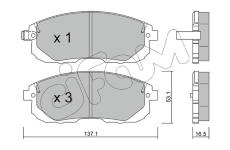 Sada brzdových destiček, kotoučová brzda CIFAM 822-876-0