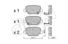 Sada brzdových platničiek kotúčovej brzdy CIFAM 822-880-0