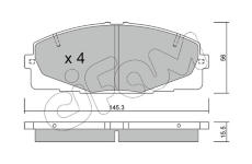 Sada brzdových destiček, kotoučová brzda CIFAM 822-883-0