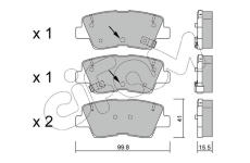 Sada brzdových destiček, kotoučová brzda CIFAM 822-886-1