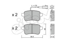 Sada brzdových destiček, kotoučová brzda CIFAM 822-895-0