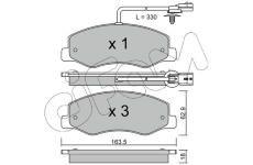 Sada brzdových destiček, kotoučová brzda CIFAM 822-900-0