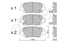 Sada brzdových destiček, kotoučová brzda CIFAM 822-901-0