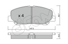 Sada brzdových destiček, kotoučová brzda CIFAM 822-905-0
