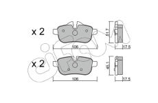 Sada brzdových destiček, kotoučová brzda CIFAM 822-919-0