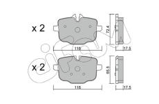 Sada brzdových destiček, kotoučová brzda CIFAM 822-921-0