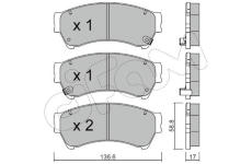 Sada brzdových destiček, kotoučová brzda CIFAM 822-924-0