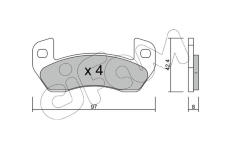 Sada brzdových destiček, kotoučová brzda CIFAM 822-925-0