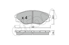 Sada brzdových destiček, kotoučová brzda CIFAM 822-936-0