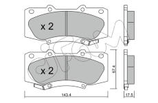 Sada brzdových destiček, kotoučová brzda CIFAM 822-937-0