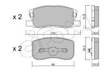 Sada brzdových destiček, kotoučová brzda CIFAM 822-940-0